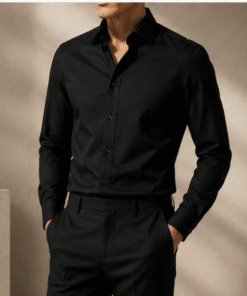 VELARÉ VELARÉ Black Overshirt — styled front view, luxury menswear