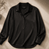 VELARÉ VELARÉ Black Signature Shirt — flat lay, luxury menswear