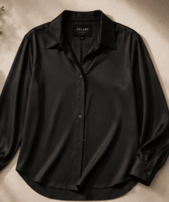 VELARÉ VELARÉ Black Signature Shirt — flat lay, luxury menswear