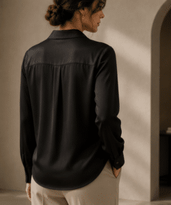 VELARÉ VELARÉ Black Signature Shirt — styled back view, luxury menswear