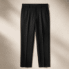 VELARÉ VELARÉ Black Tailored Trousers — flat lay, luxury menswear