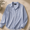 VELARÉ VELARÉ Blue Stripe Poplin Shirt — flat lay, luxury menswear