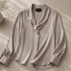 VELARÉ VELARÉ Ivory Silk-Blend Relaxed Shirt — flat lay, luxury menswear