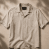VELARÉ VELARÉ Onyx Waffle-Knit Camp Shirt — flat lay, luxury menswear